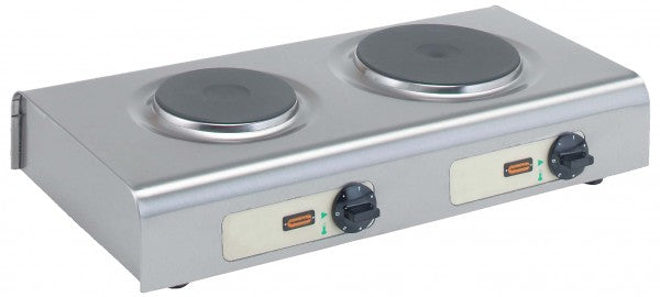 Zweiflammiger Elektroherd für Gastronomie.