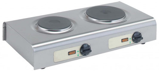 Zweiflammiger Elektroherd für Gastronomie.