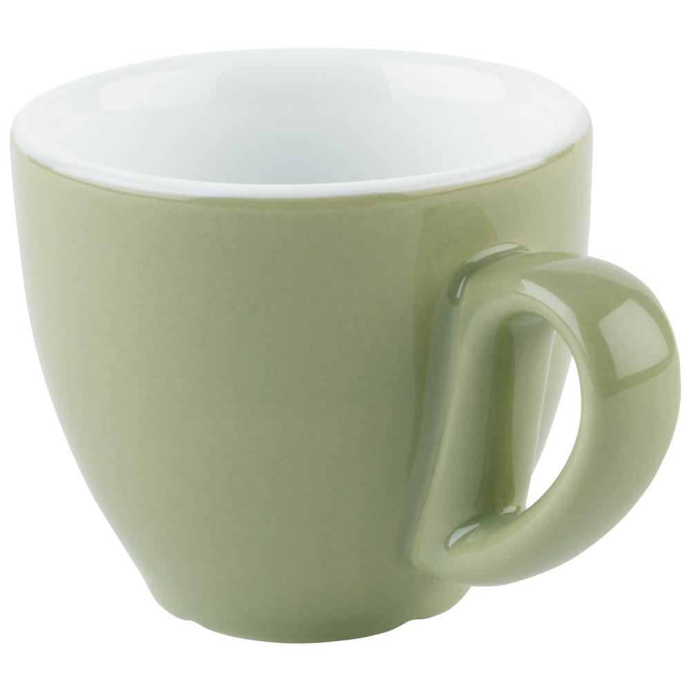 Grüne Kaffeetasse, Nahaufnahme