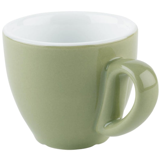 Grüne Kaffeetasse, Nahaufnahme