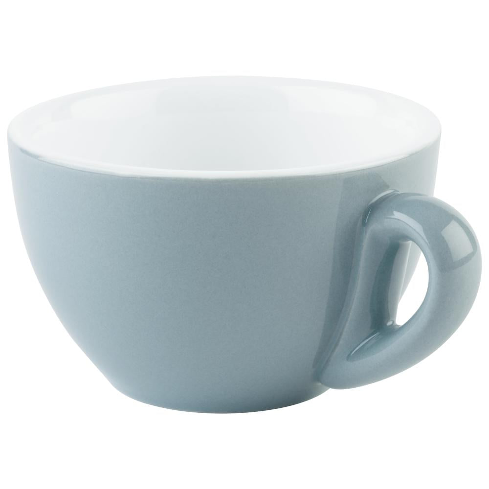 Weiße Kaffeetasse auf weißem Hintergrund