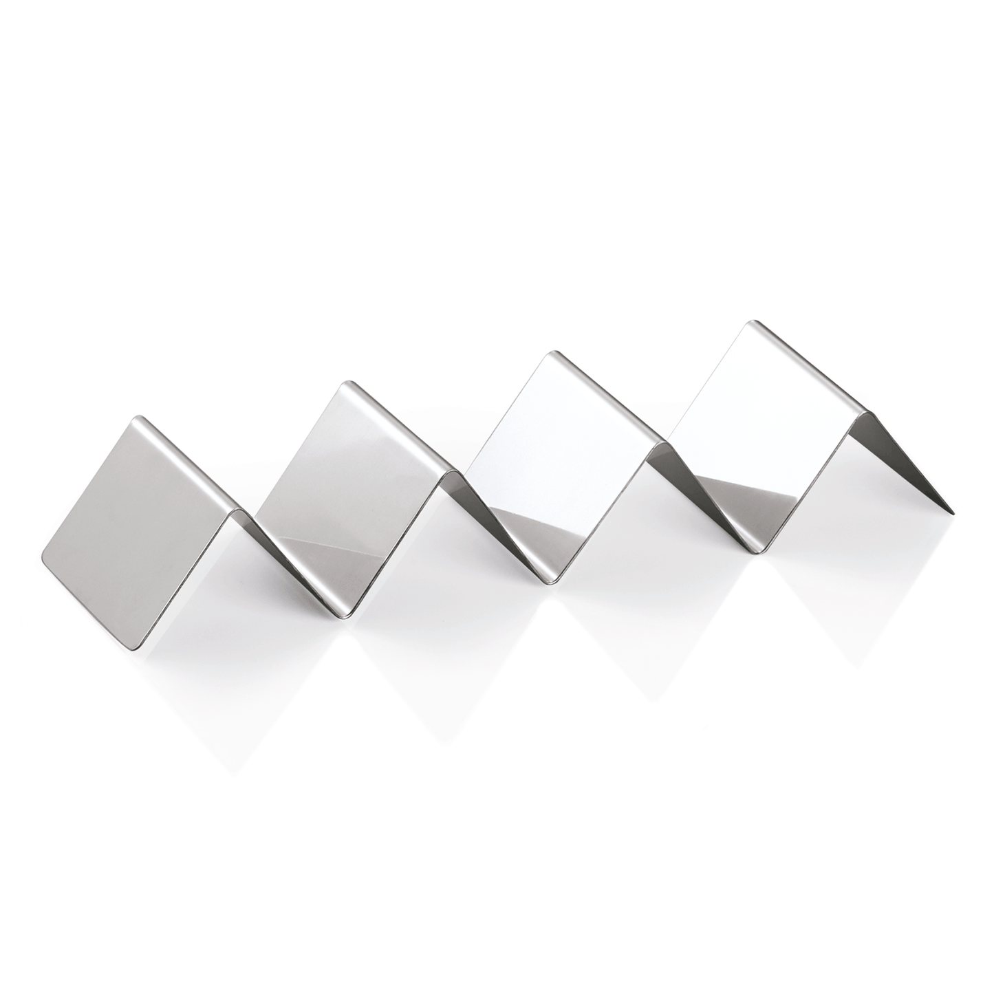 Metallischer Serviettenhalter in Zickzackform.