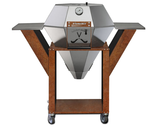 Professioneller Gastronomie-Grill auf Wagen.