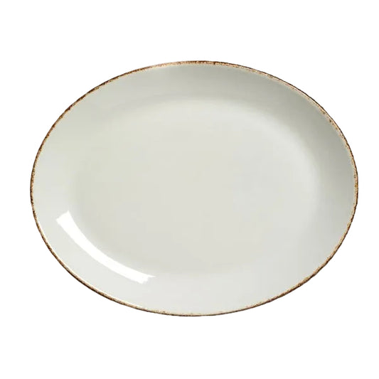 Brown Dapple Oval Coupe Plate 30.5cm (12")