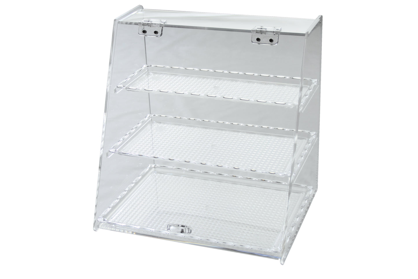 Transparenter Regalständer für Gastronomie.