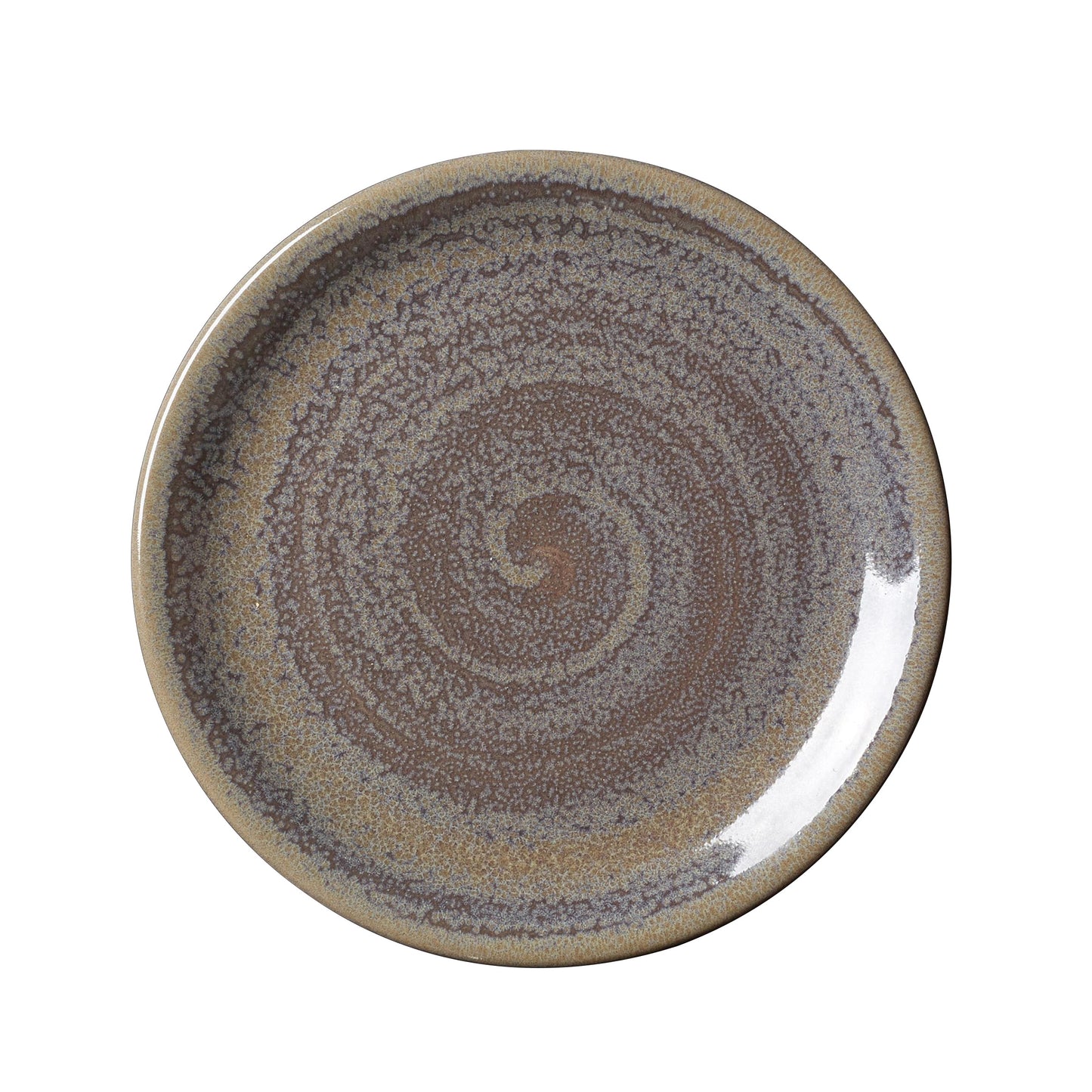 Keramikteller mit spiralförmigem Muster.