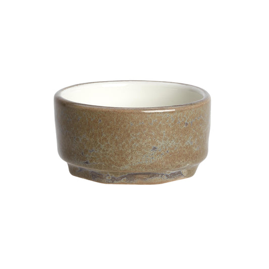 Keramikschale mit brauner Glasur.