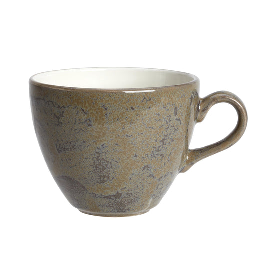 Keramiktasse mit Henkel, braun.