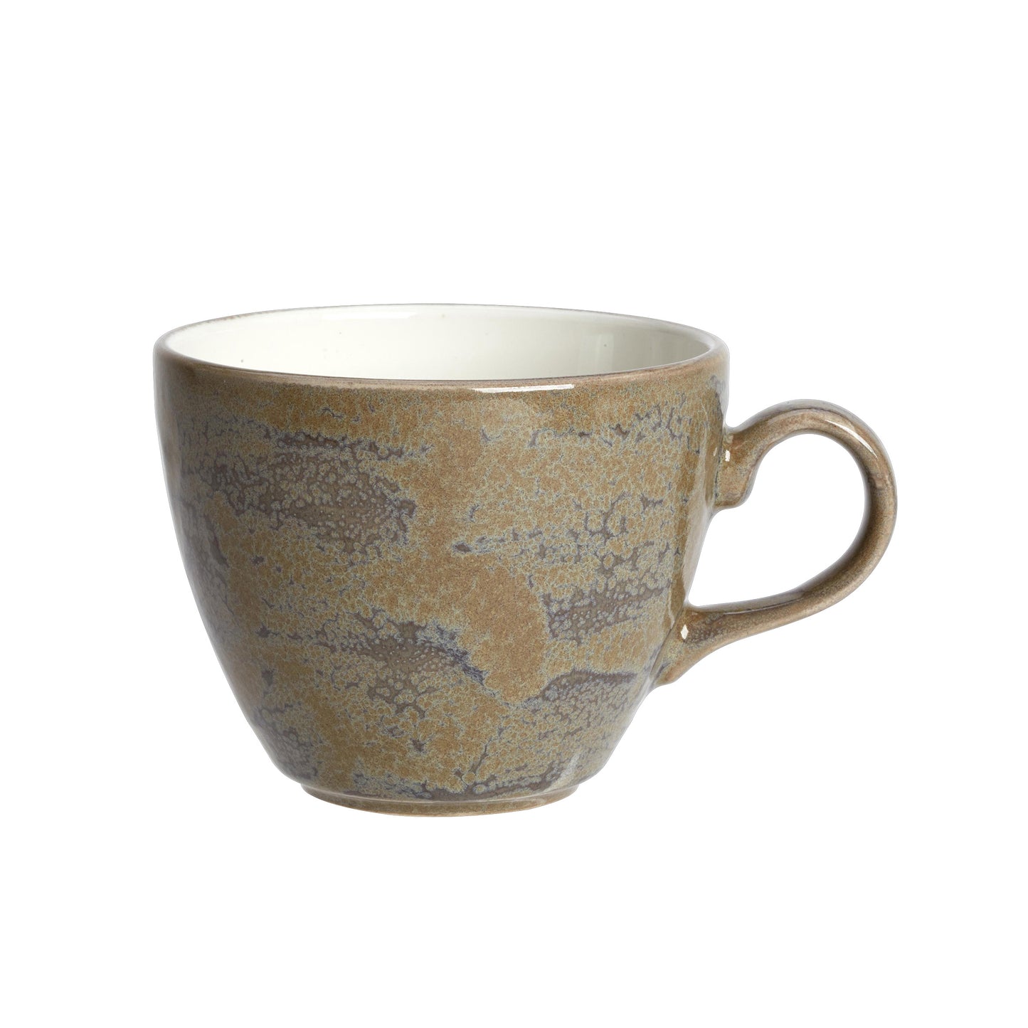 Keramiktasse mit Henkel, braun.