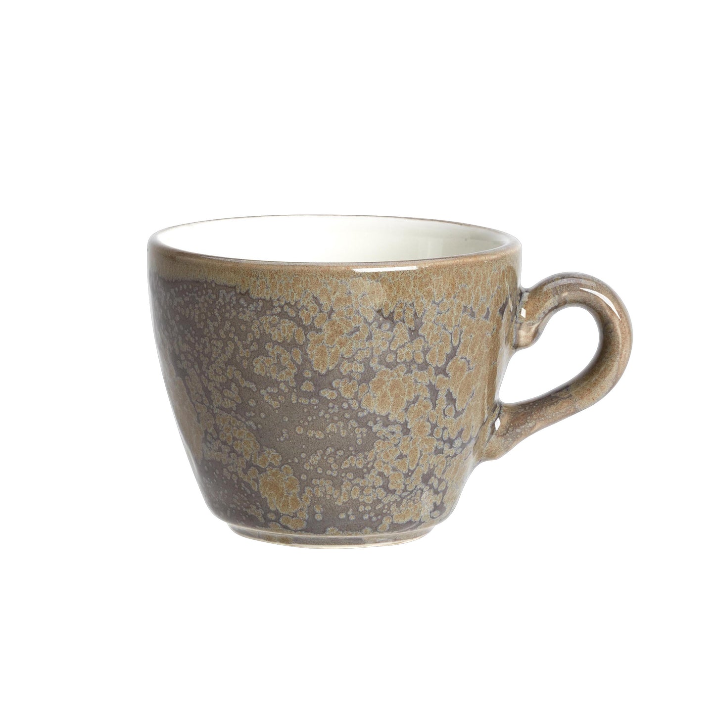 Keramiktasse mit rustikalem Design.