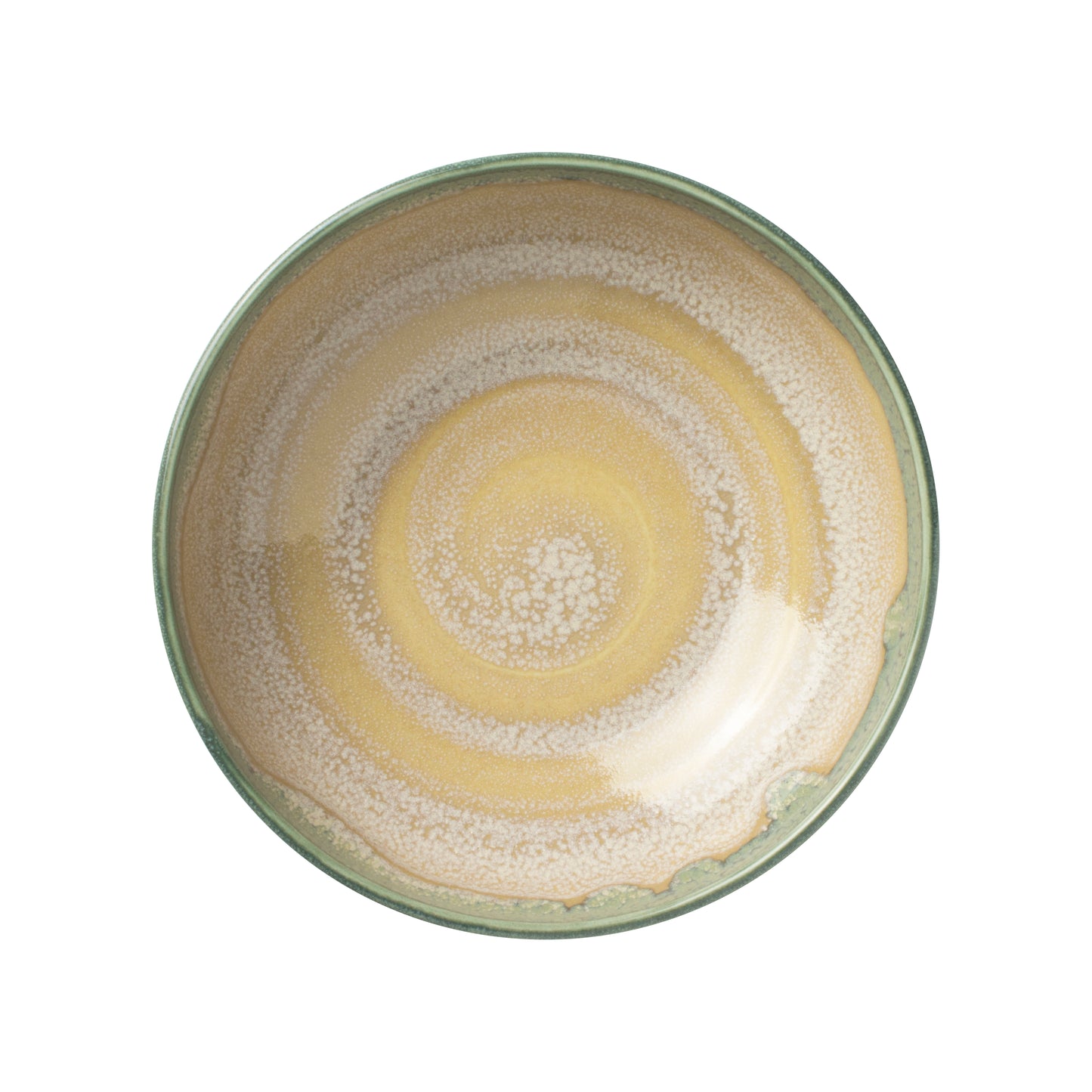 Leerer, dekorativer Teller von oben.