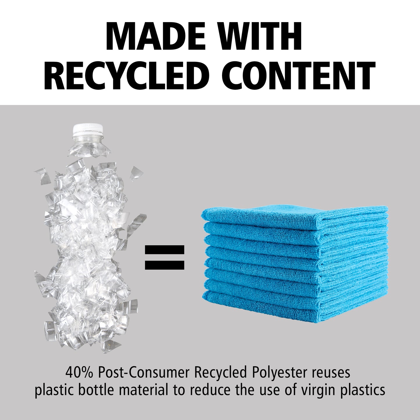 HYGEN™ r‑40 Mikrofasertuch aus Recyclingmaterial, 41 × 41 cm, grün