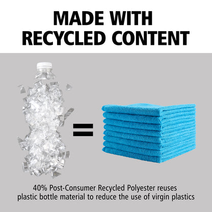 HYGEN™ r‑40 Mikrofasertuch aus Recyclingmaterial, 41 × 41 cm, blau