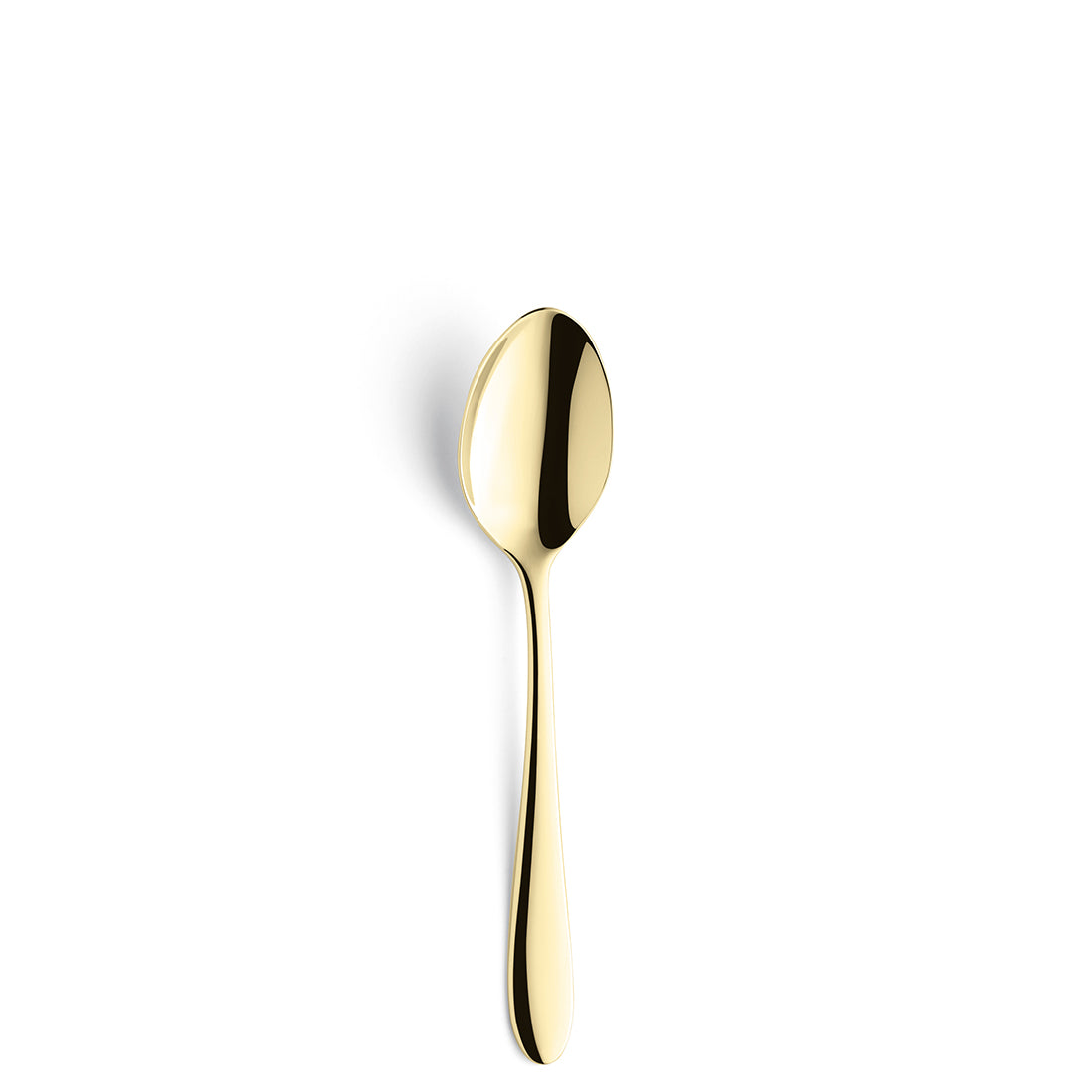 Goldene Löffel auf weißem Hintergrund