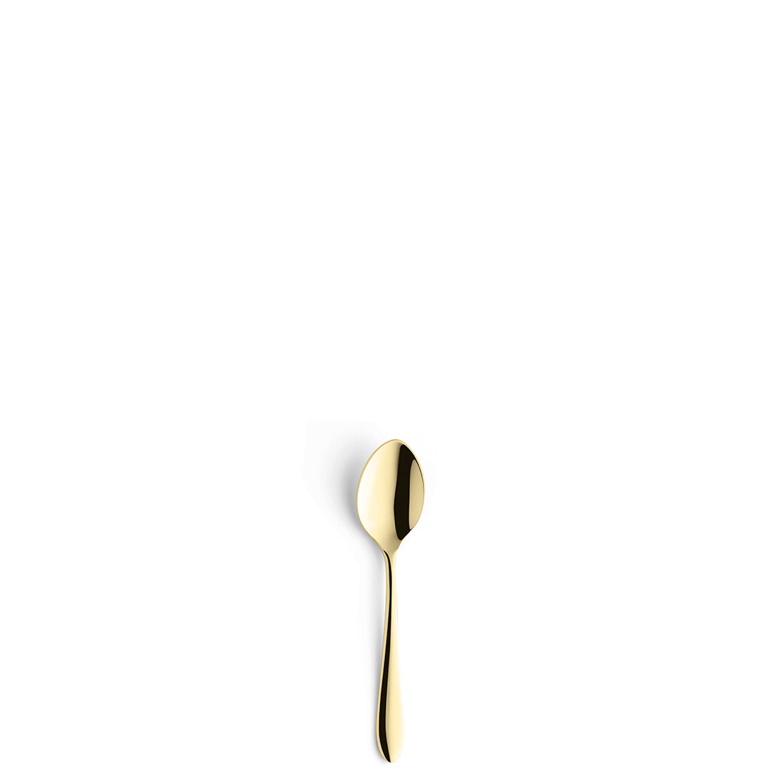 Goldene Löffel auf weißem Hintergrund