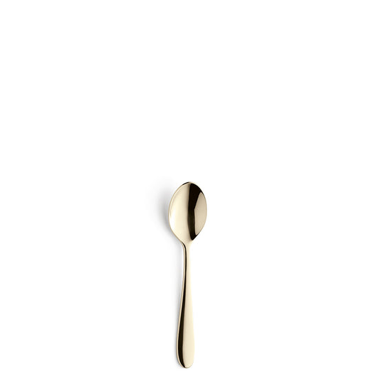 Ein goldener Löffel auf weißem Hintergrund