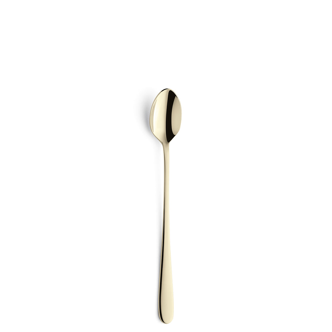 Goldene Löffel auf weißem Hintergrund