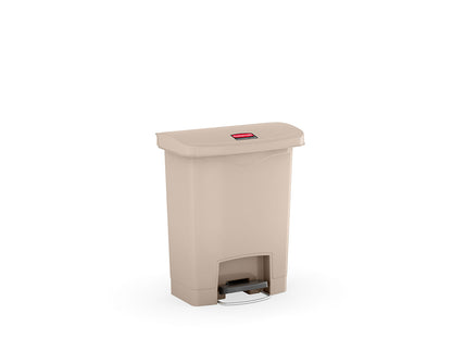 Slim Jim® Tretmülleimer – Kunststoff, 30 L, Pedal vorne (breite Seite), Beige