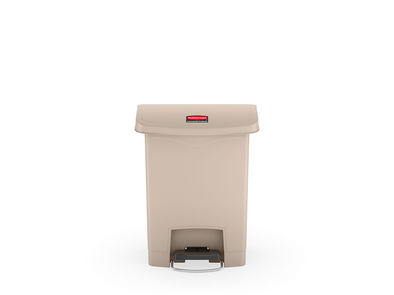 Slim Jim® Tretmülleimer – Kunststoff, 30 L, Pedal vorne (breite Seite), Beige