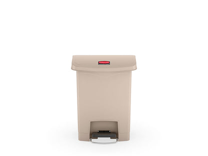 Slim Jim® Tretmülleimer – Kunststoff, 30 L, Pedal vorne (breite Seite), Beige