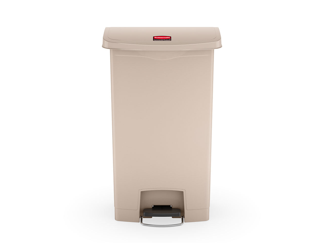 Slim Jim® Tretmülleimer – Kunststoff, 68 L, Pedal vorne (breite Seite), Beige