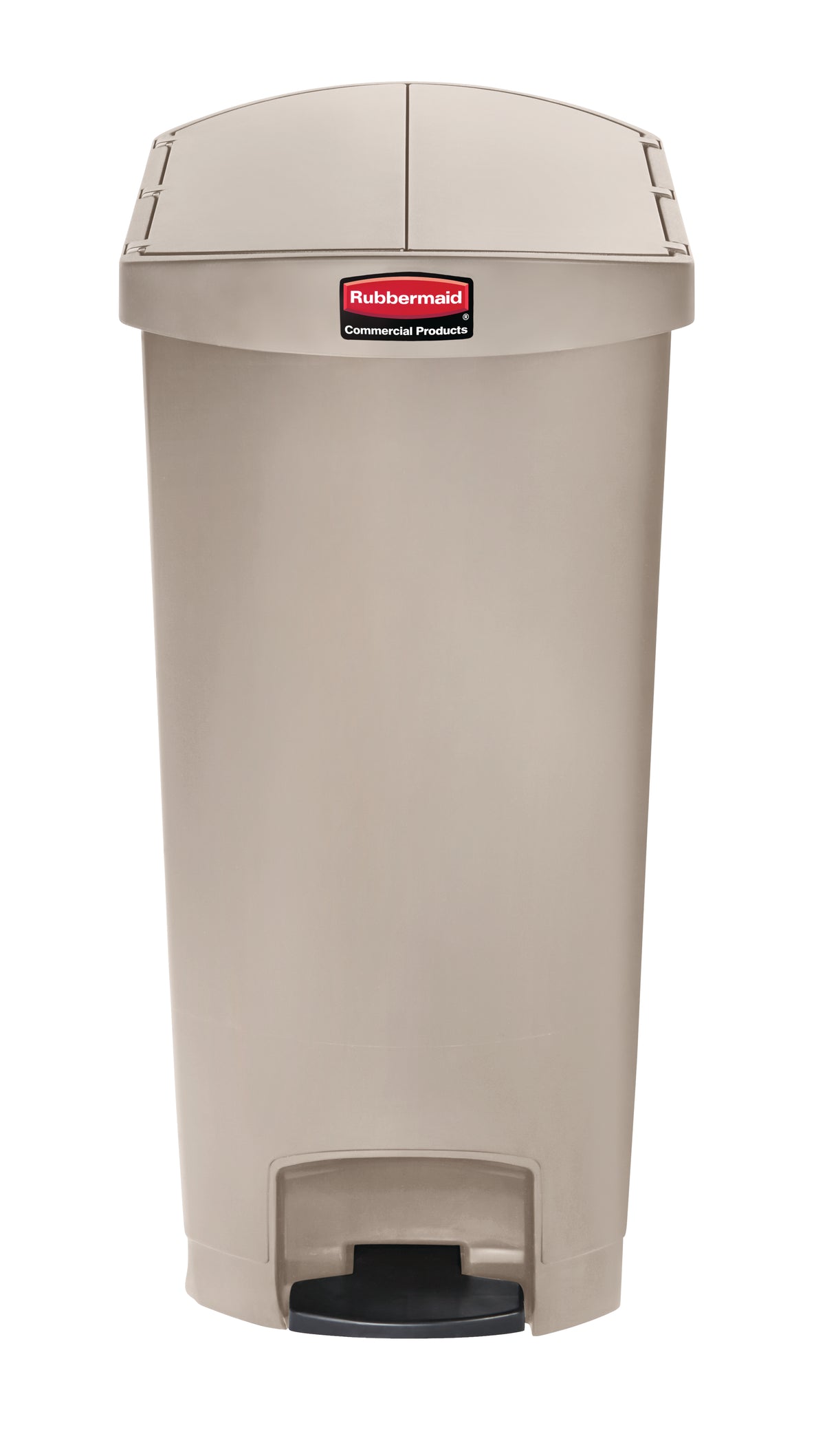 Slim Jim® Tretmülleimer – Kunststoff, 68 L, Pedal seitlich (schmale Seite), Beige