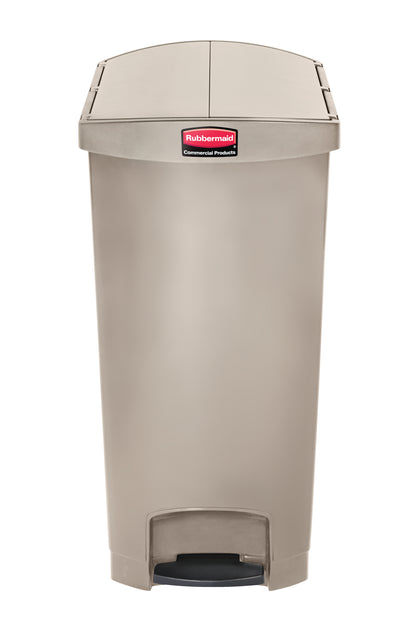 Slim Jim® Tretmülleimer – Kunststoff, 90 L, Pedal seitlich (schmale Seite), Beige