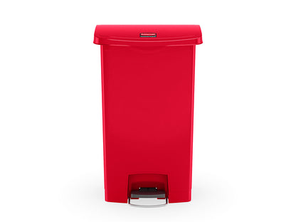 Slim Jim® Tretmülleimer – Kunststoff, 30 L, Pedal vorne (breite Seite), Rot