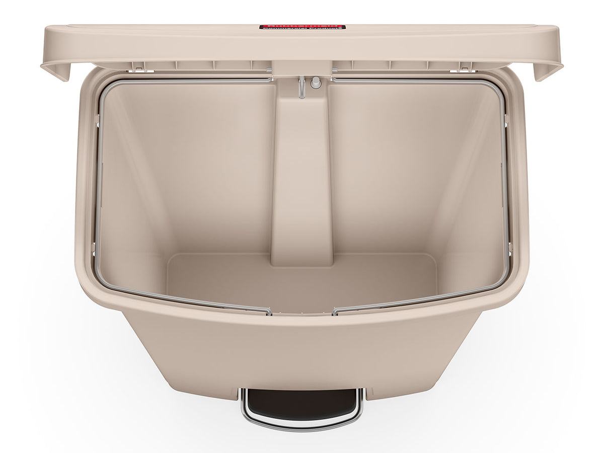 Slim Jim® Tretmülleimer – Kunststoff, 50 L, Pedal vorne (breite Seite), Rot