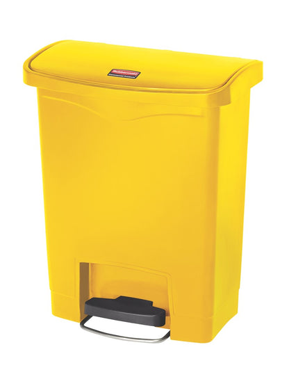 Slim Jim® Tretmülleimer – Kunststoff, 30 L, Pedal vorne (breite Seite), Gelb