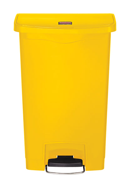 Slim Jim® Tretmülleimer – Kunststoff, 50 L, Pedal vorne (breite Seite), Gelb