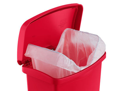 Slim Jim® Tretmülleimer – Kunststoff, 68 L, Pedal vorne (breite Seite), Grau