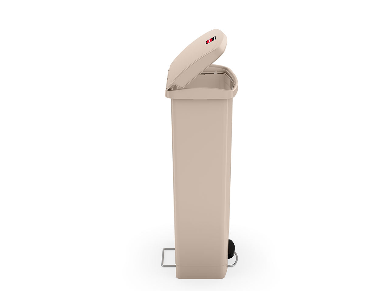 Slim Jim® Tretmülleimer – Kunststoff, 68 L, Pedal vorne (breite Seite), Grau
