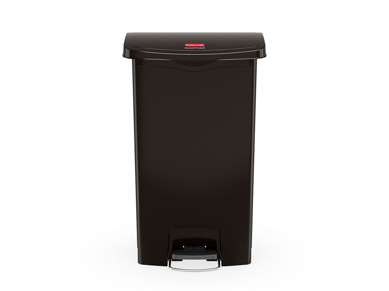 Slim Jim® Tretmülleimer – Kunststoff, 30 L, Pedal vorne (breite Seite), Schwarz