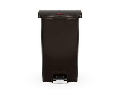 Slim Jim® Tretmülleimer – Kunststoff, 30 L, Pedal vorne (breite Seite), Schwarz