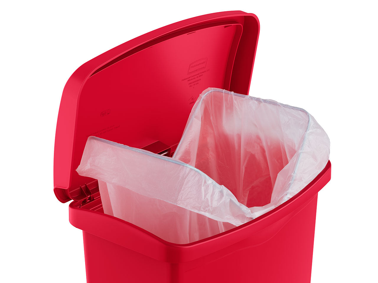 Slim Jim® Tretmülleimer – Kunststoff, 30 L, Pedal vorne (breite Seite), Schwarz