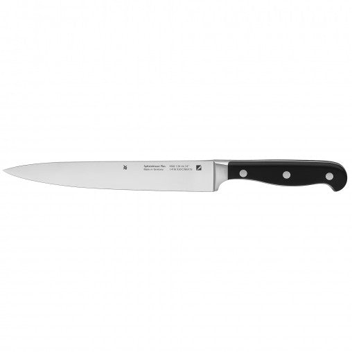 Kochmesser mit schwarzem Griff.