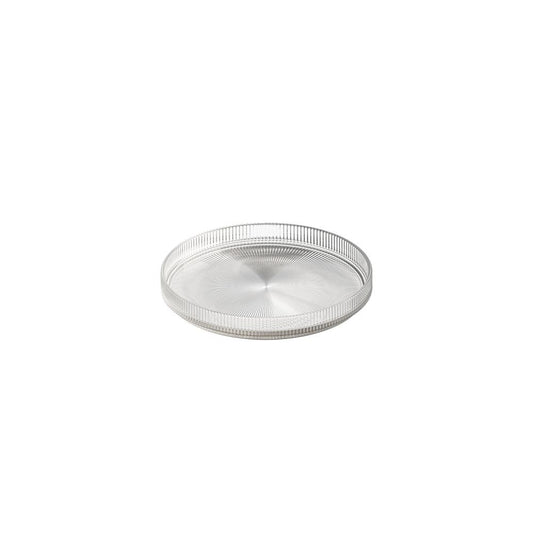 Rundes, transparentes Serviertablett