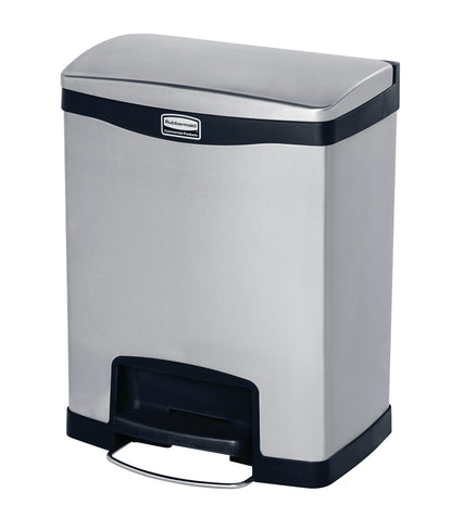 Slim Jim® Tretmülleimer Edelstahl, 30 l, Pedal breit, Schwarz