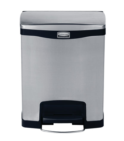 Slim Jim® Tretmülleimer Edelstahl, 30 l, Pedal breit, Schwarz
