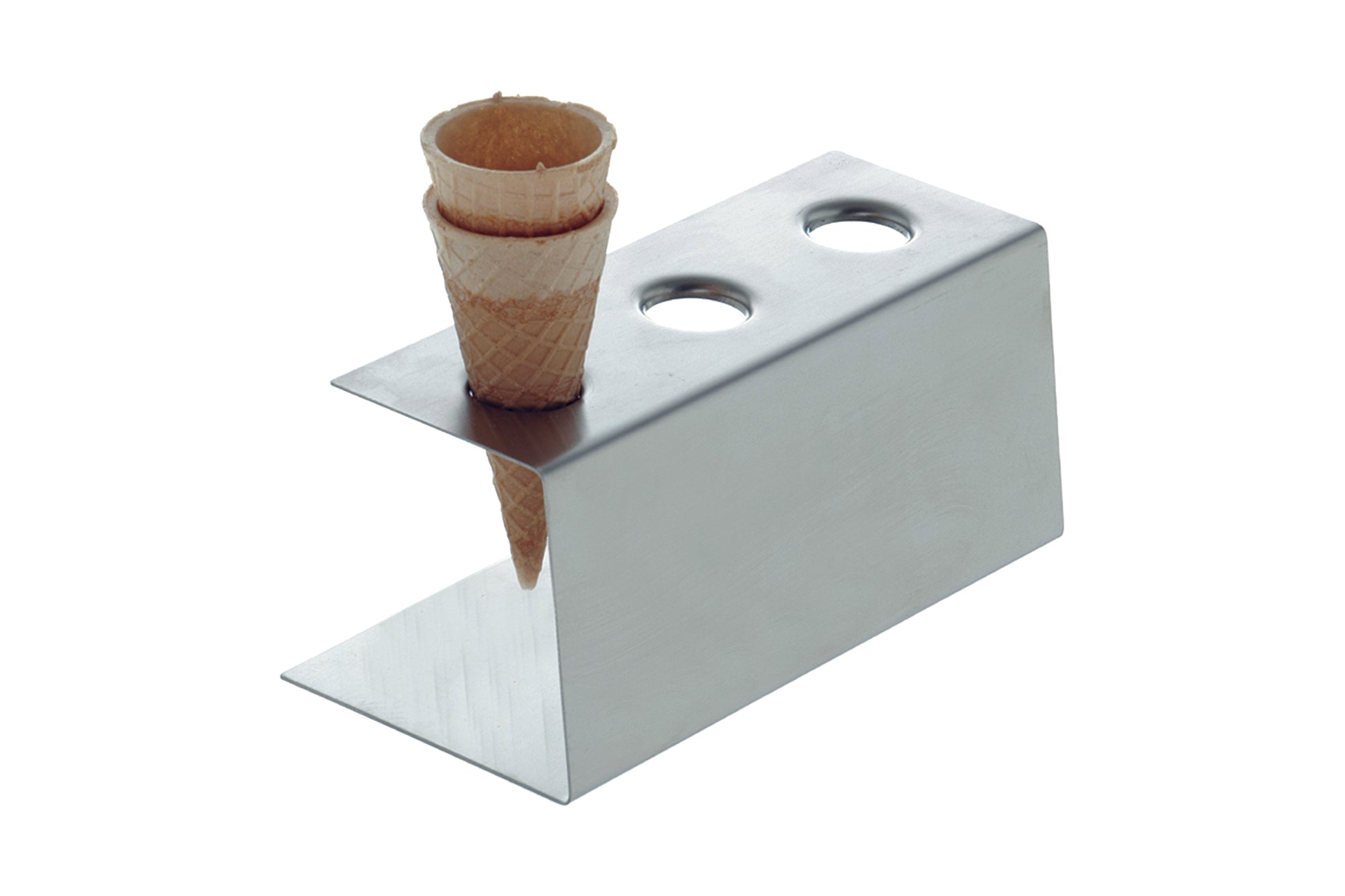 Eisbecherhalter aus Edelstahl.