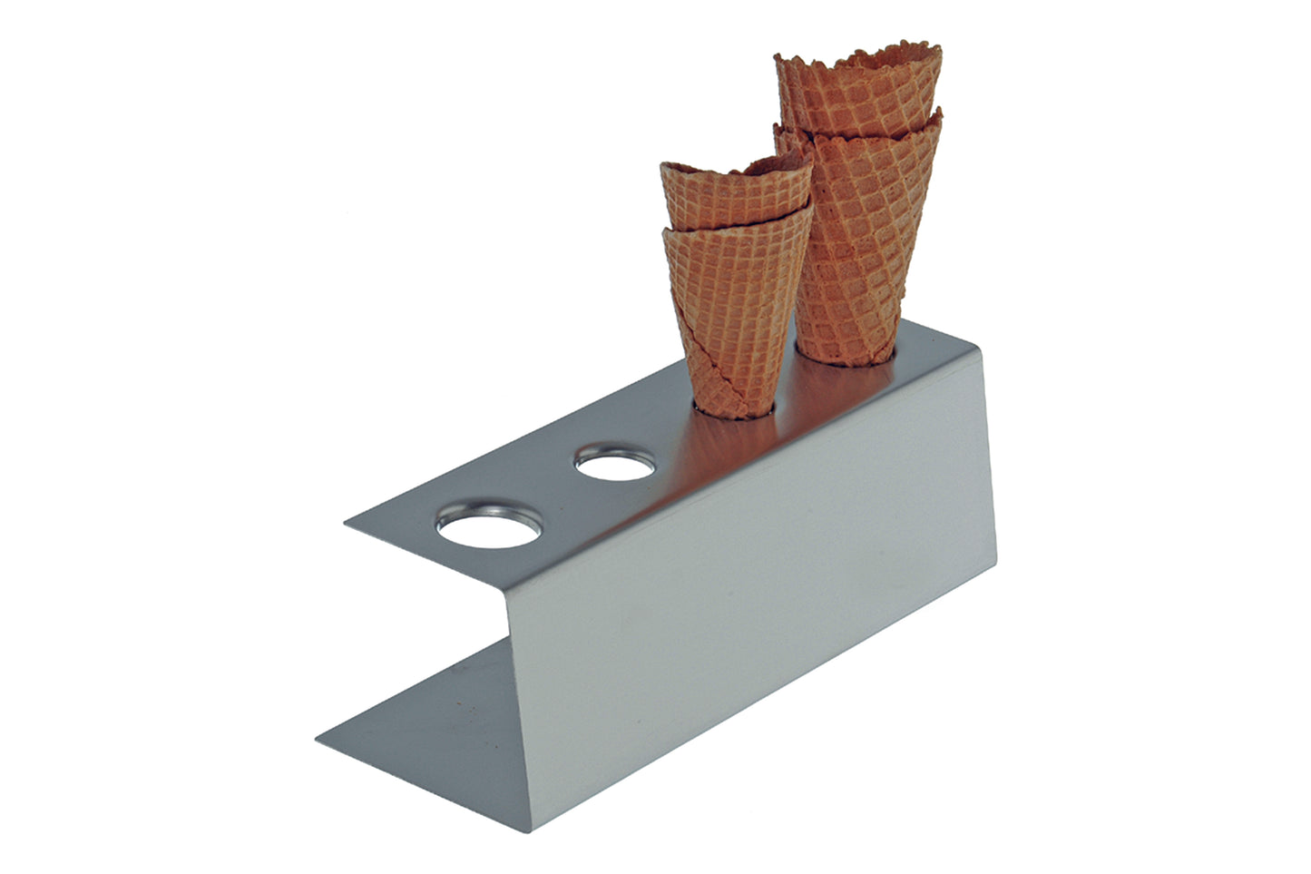 Eisbecherhalter aus Edelstahl.