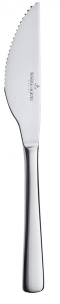 Silbernes, gezacktes Buttermesser.