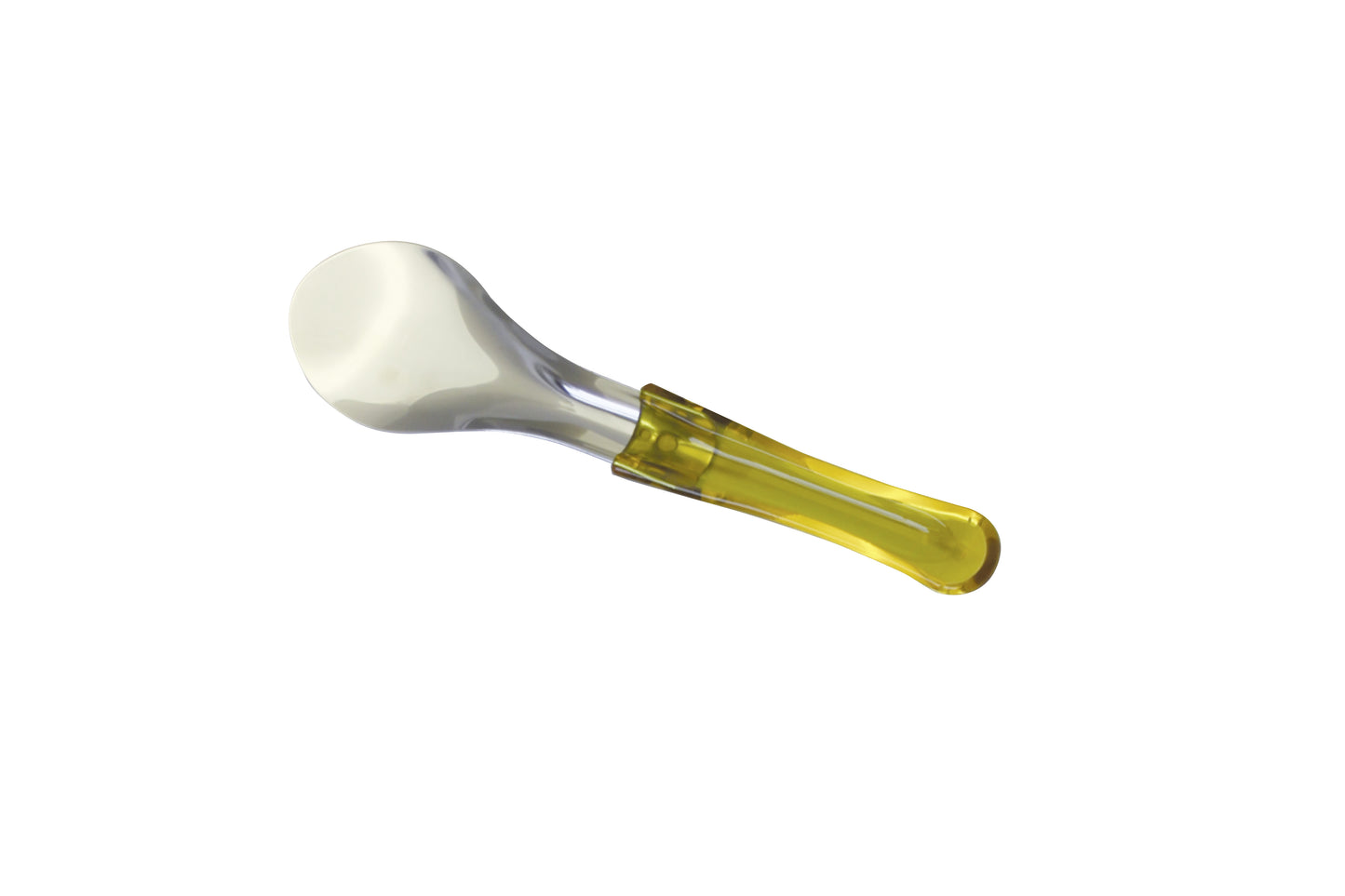 Eisportionierer mit gelbem Griff.