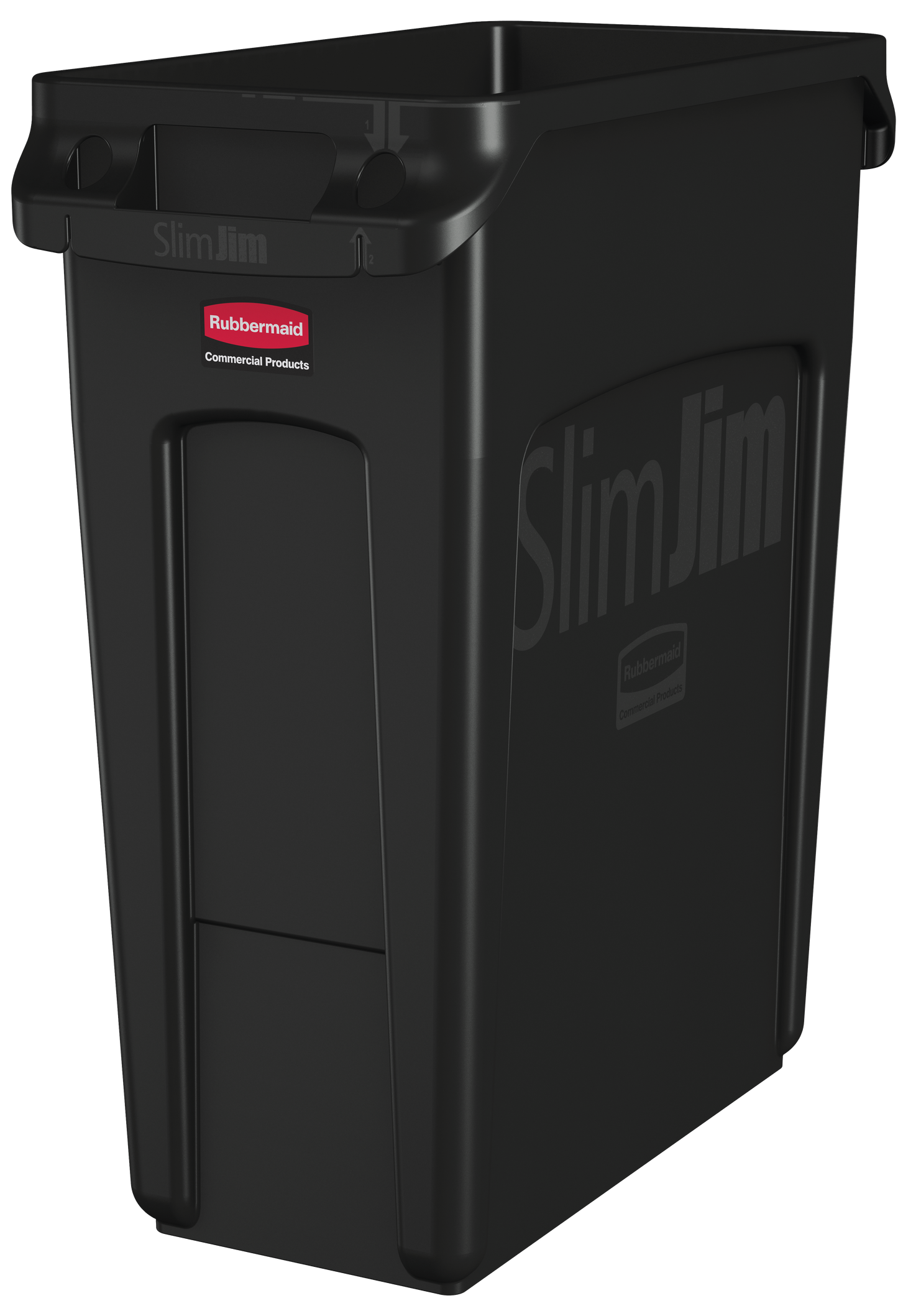 Slim Jim® Abfalleimer mit Luftkanälen, 60 l, Schwarz