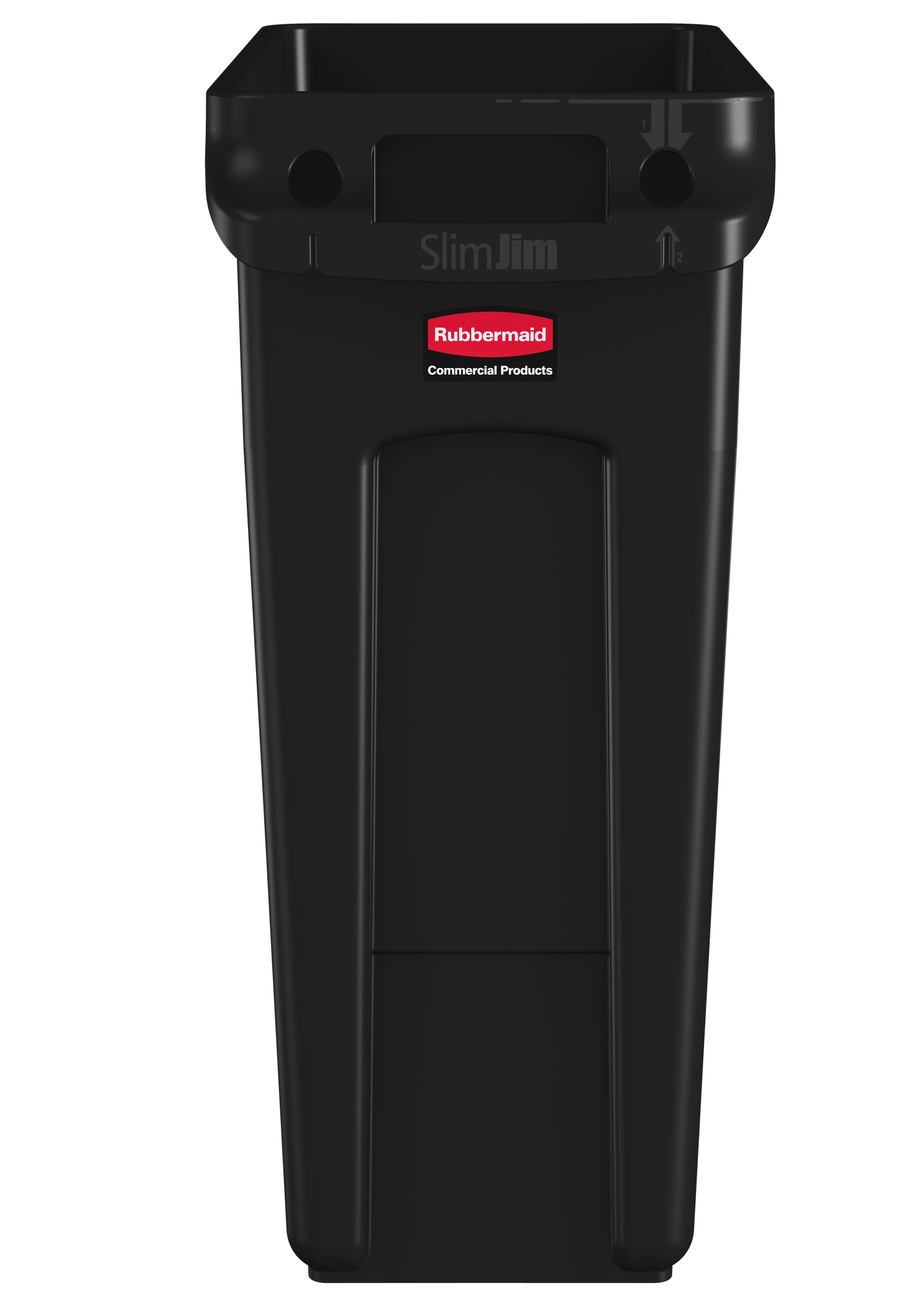 Slim Jim® Abfalleimer mit Luftkanälen, 60 l, Schwarz