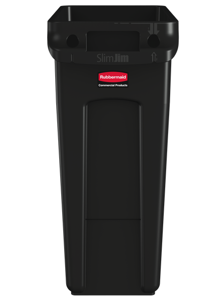 Slim Jim® Abfalleimer mit Luftkanälen, 60 l, Schwarz