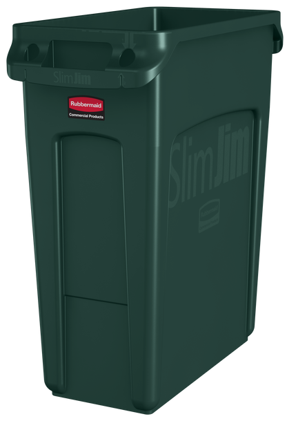 Slim Jim® Abfalleimer mit Luftkanälen, 60 l, Grün