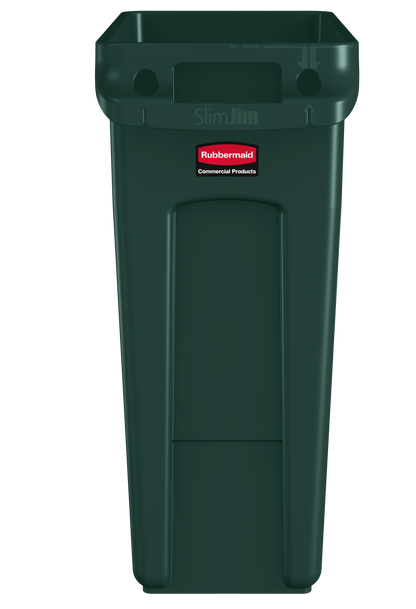 Slim Jim® Abfalleimer mit Luftkanälen, 60 l, Grün