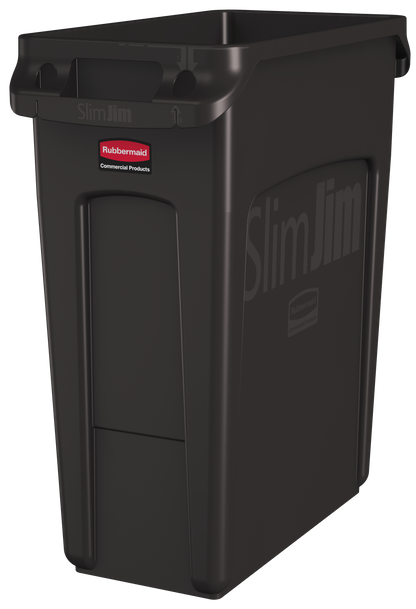 Slim Jim® Abfalleimer mit Luftkanälen, 60 l, Braun